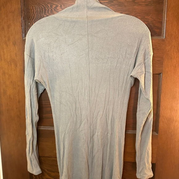Women's XS Saturday Sunday Sage Green Ribbed Turtleneck Long Sleeve Dress - Picture 8 of 8